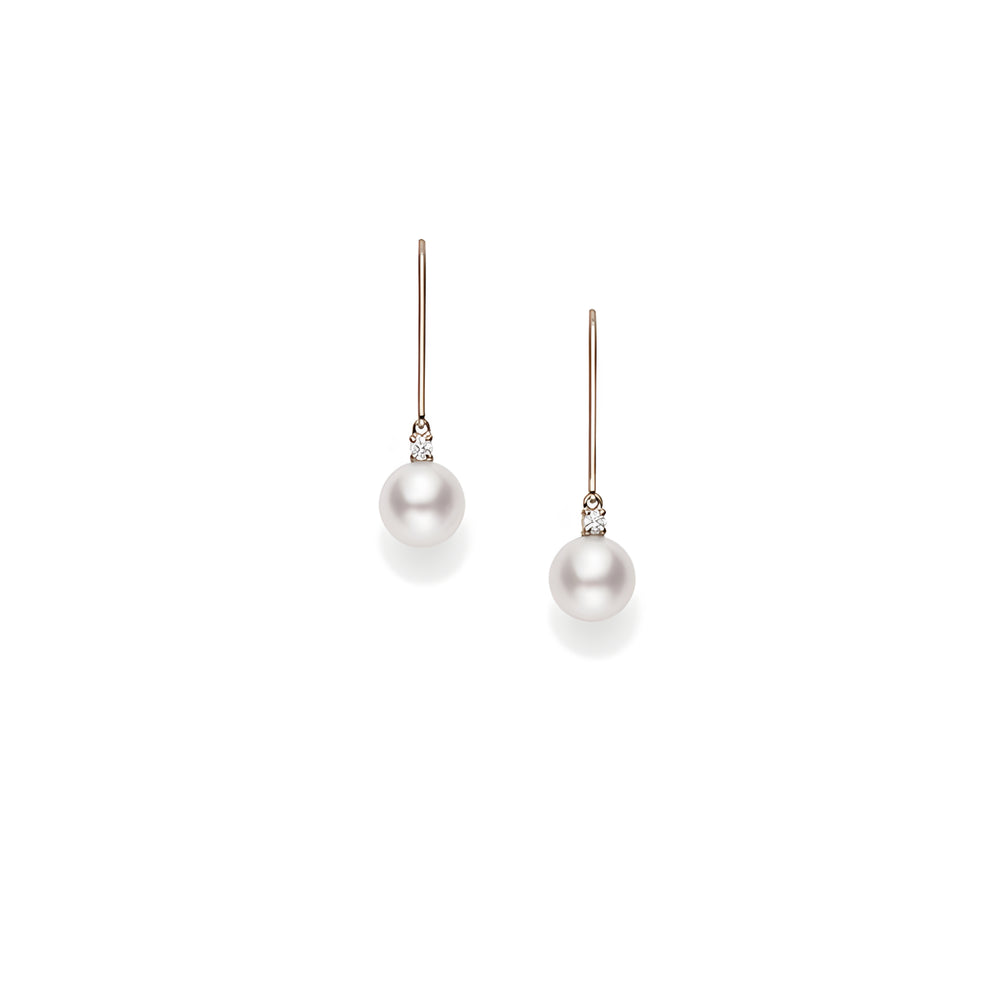 Akoya Cultured Pearl Drop Earrings in 18K Yellow Gold