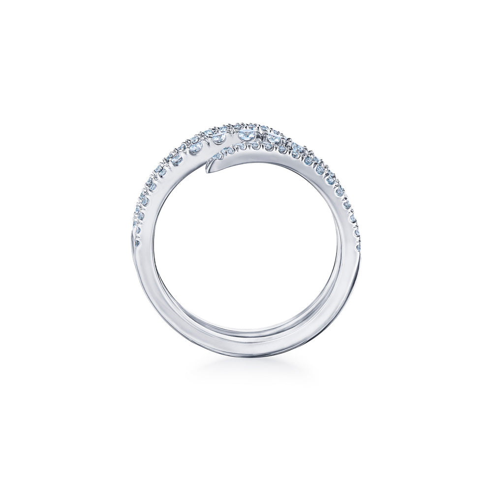 Vine Wrap Ring with Diamonds in 18k White Gold