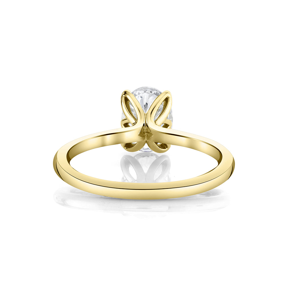 Sylvie Tulira Solitaire Petal Prong Engagement Ring - Fawn
