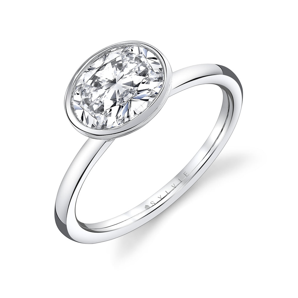 Sylvie East to West Oval Cut Bezel Set Solitaire Engagement Ring – Cliodhna