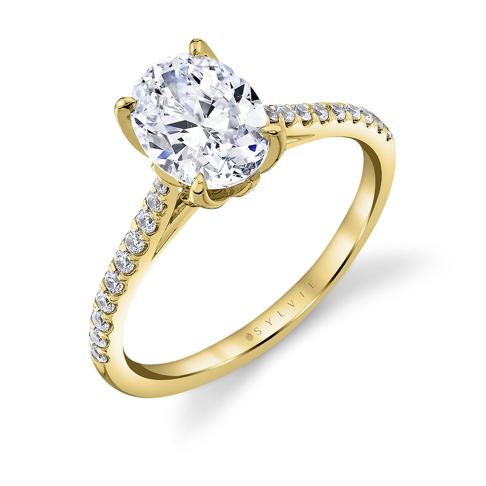 Sylvie Tulira Petal Prong Diamond Engagement Ring - Willow