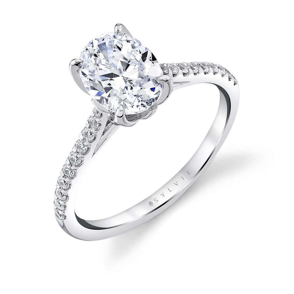 Sylvie Tulira Petal Prong Diamond Engagement Ring - Willow