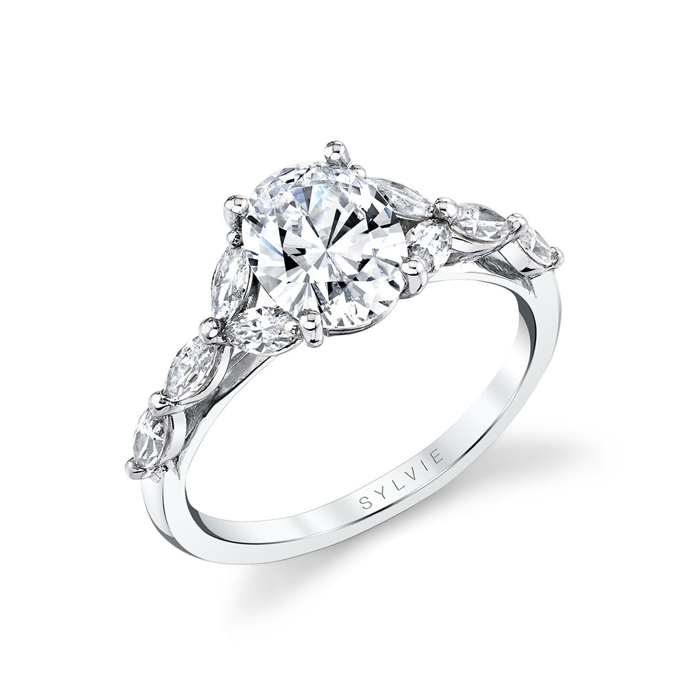 Sylvie Oval Cut Multi Marquise Engagement Ring – Berkley