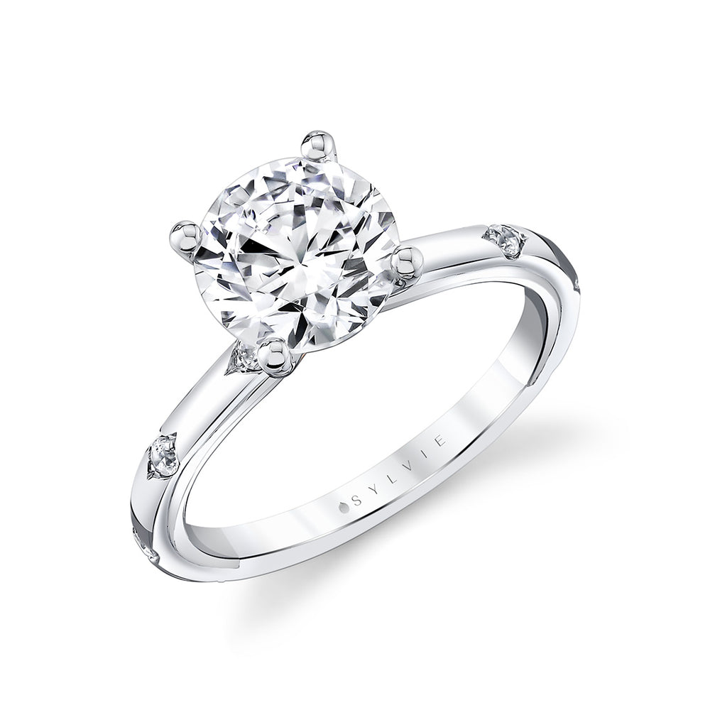 Sylvie Iconelle Two Tone Shell Flush Set Engagement Ring – Anya