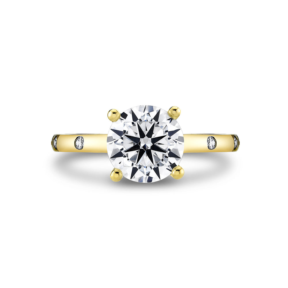 Sylvie Iconelle Flush Set Round Engagement Ring - Sedona