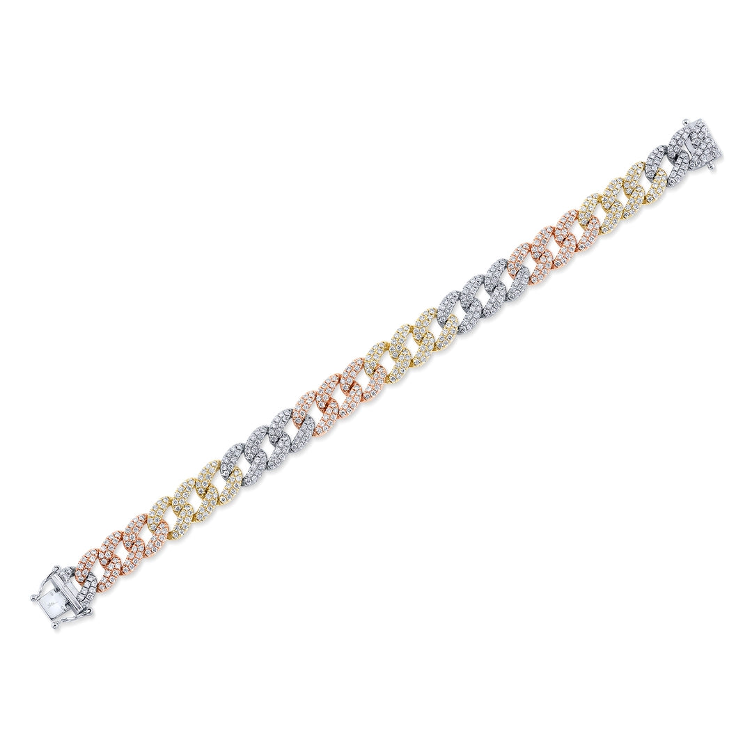 4.36CT 14K3T DIAMOND PAVE LINK BRACELET
