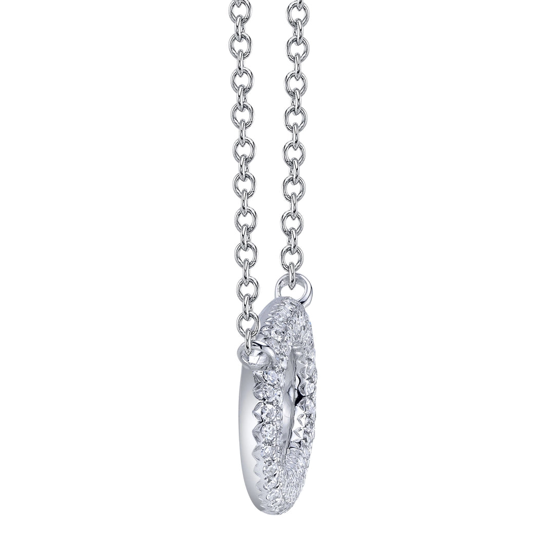 0.23CT 14K W/G DIAMOND PAVE OVAL NECKLACE