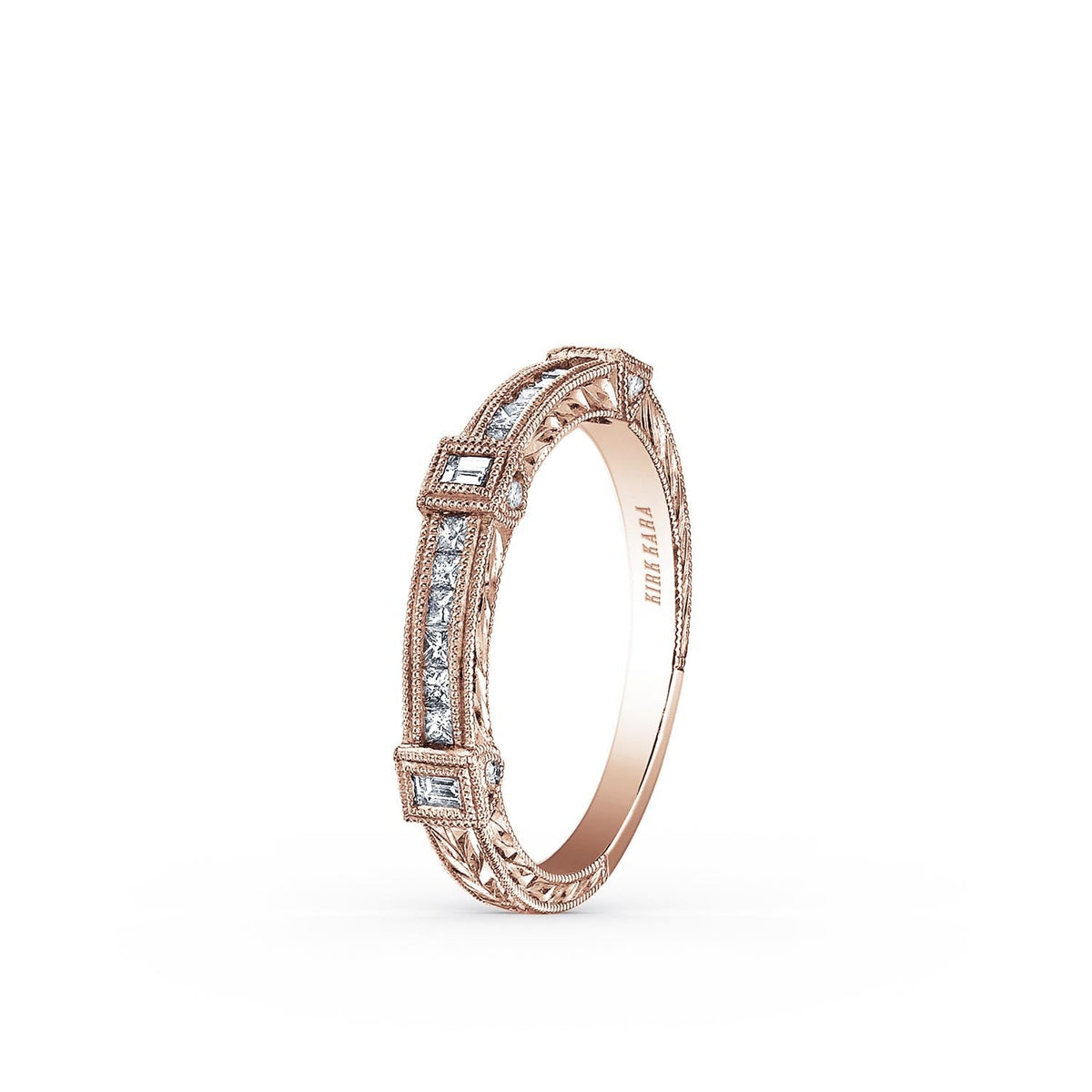 Modern Channel Detailed Diamond Wedding Band
