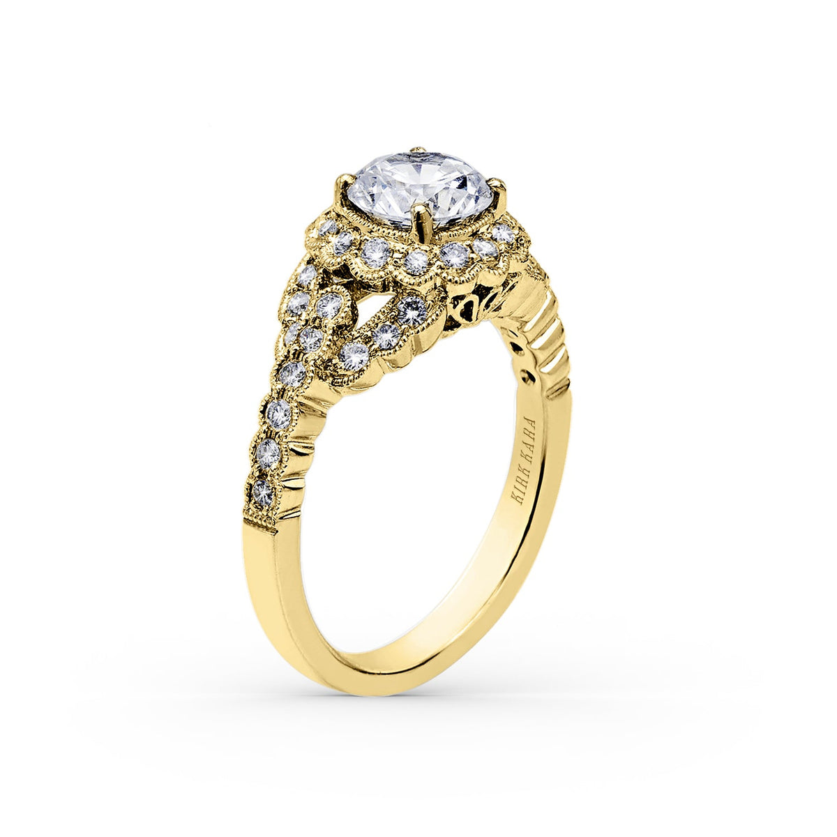Vintage Halo Diamond Engagement Ring