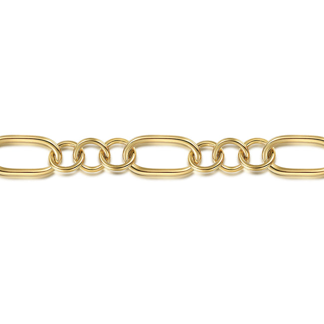 14K Yellow Gold Hollow Tube Link Bracelet