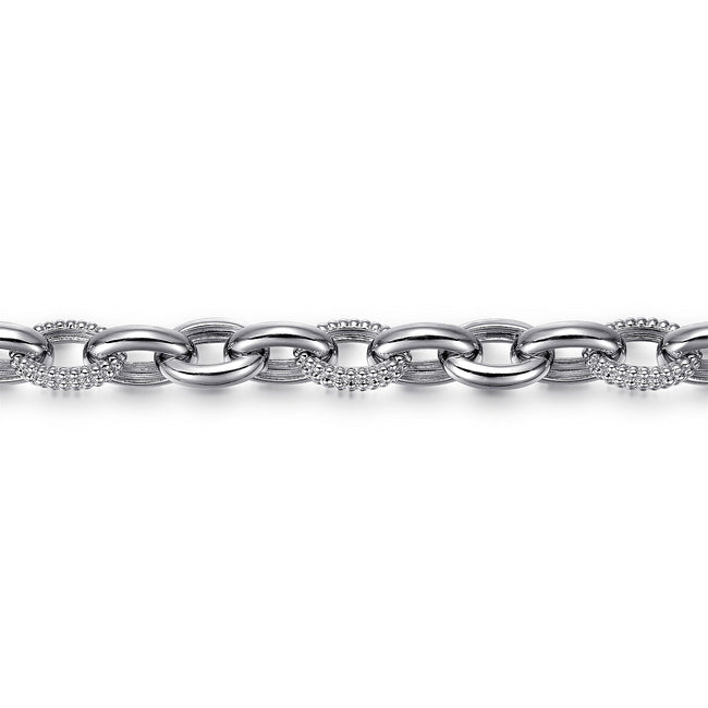 925 Sterling Silver Bujukan Link Chain Tennis Bracelet