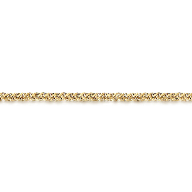 14K Yellow Gold Men's Wheat Chain Bracelet