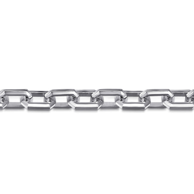 925 Sterling Silver Faceted Chain Bracelet