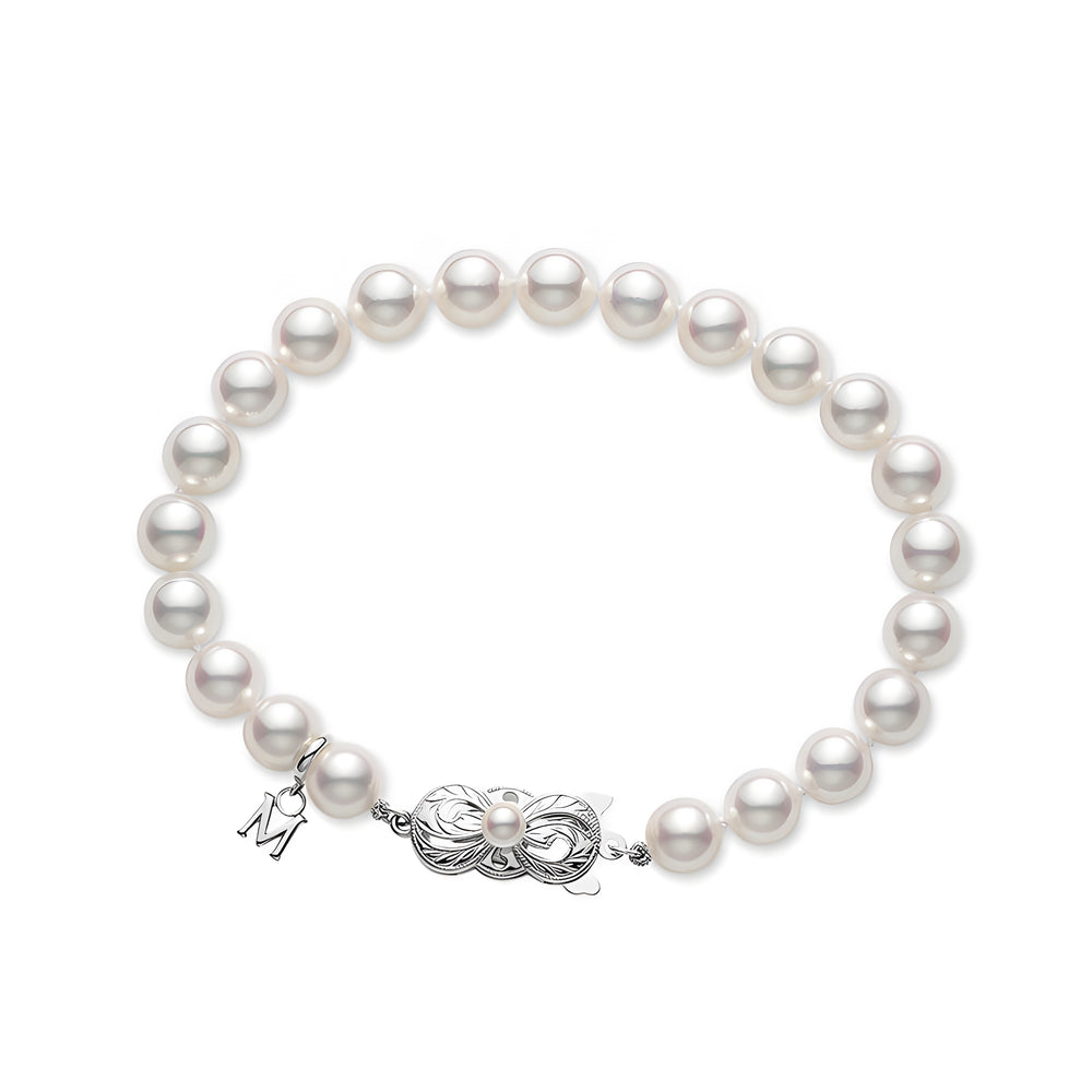 Akoya Cultured Pearl Bracelet in 18K White Gold