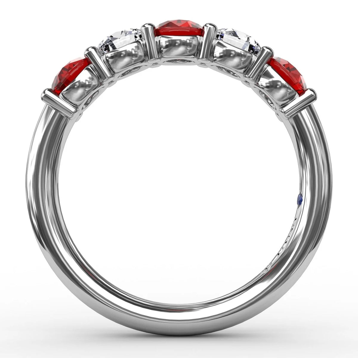 Chunky Ruby and Shared Prong Anniversary Band
