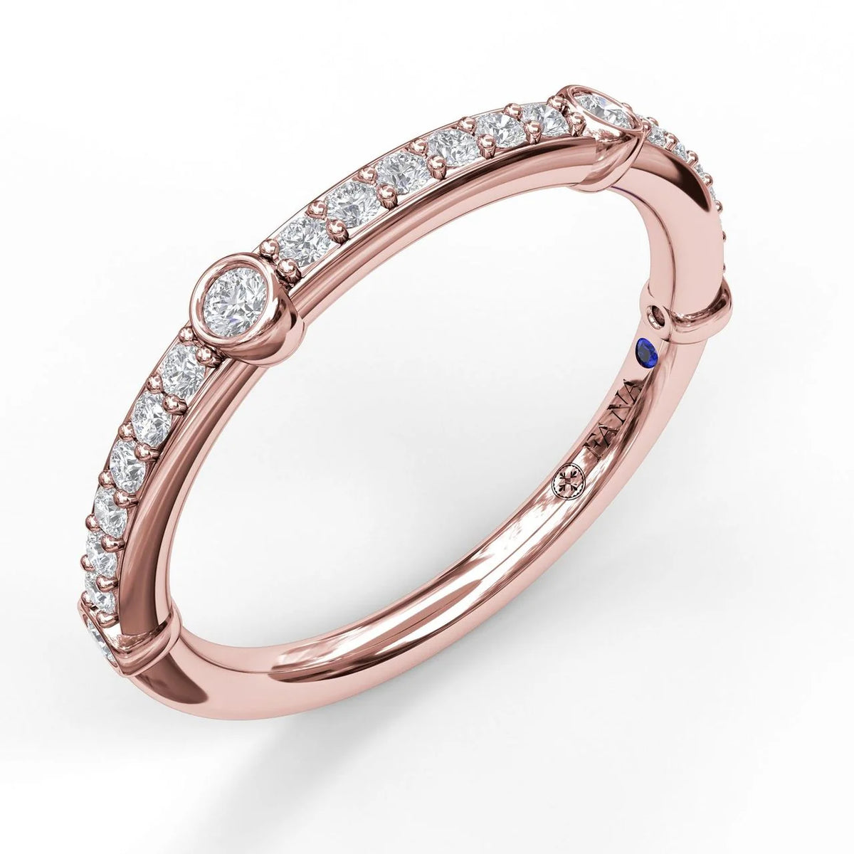 Bead Set Band with Bezel Stations