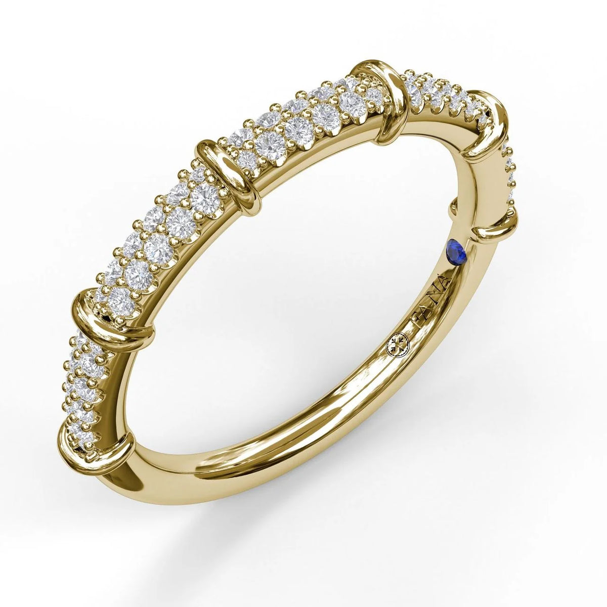 Micropave Band with High Polished Accents