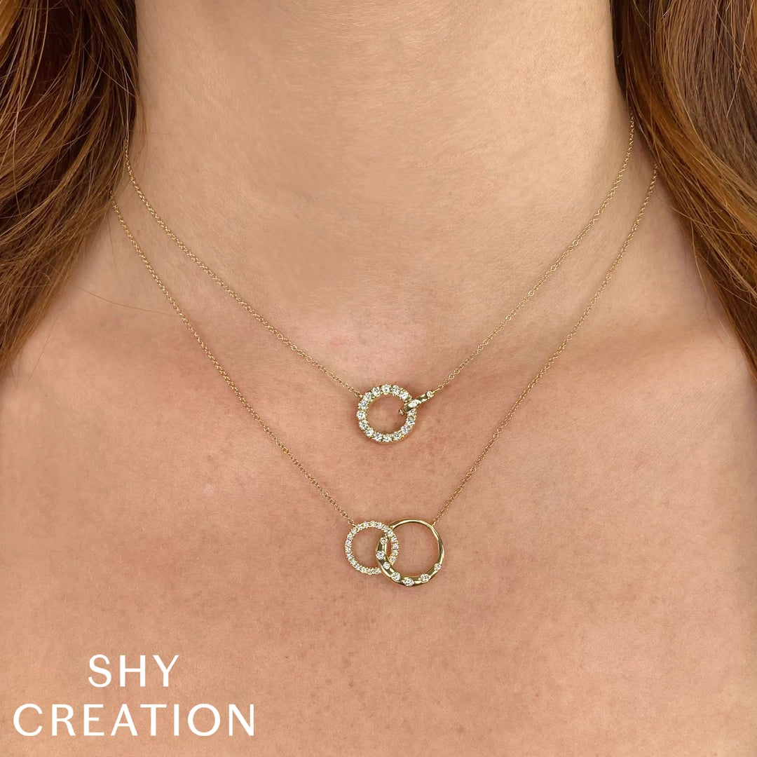 0.54CT 14K Y/G DIAMOND CIRCLE NECKLACE
