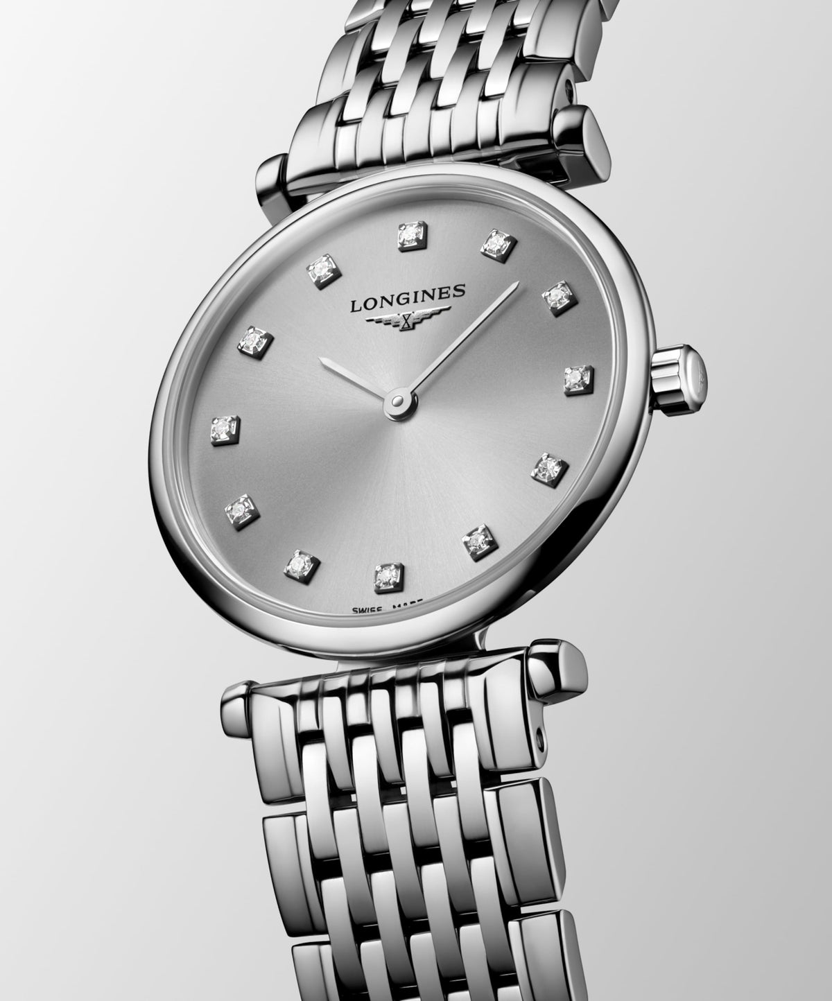 La Grande Classique De Longines 24.00 mm Grey Stainless steel L4209470C L4.209.4.70.C front and side view
