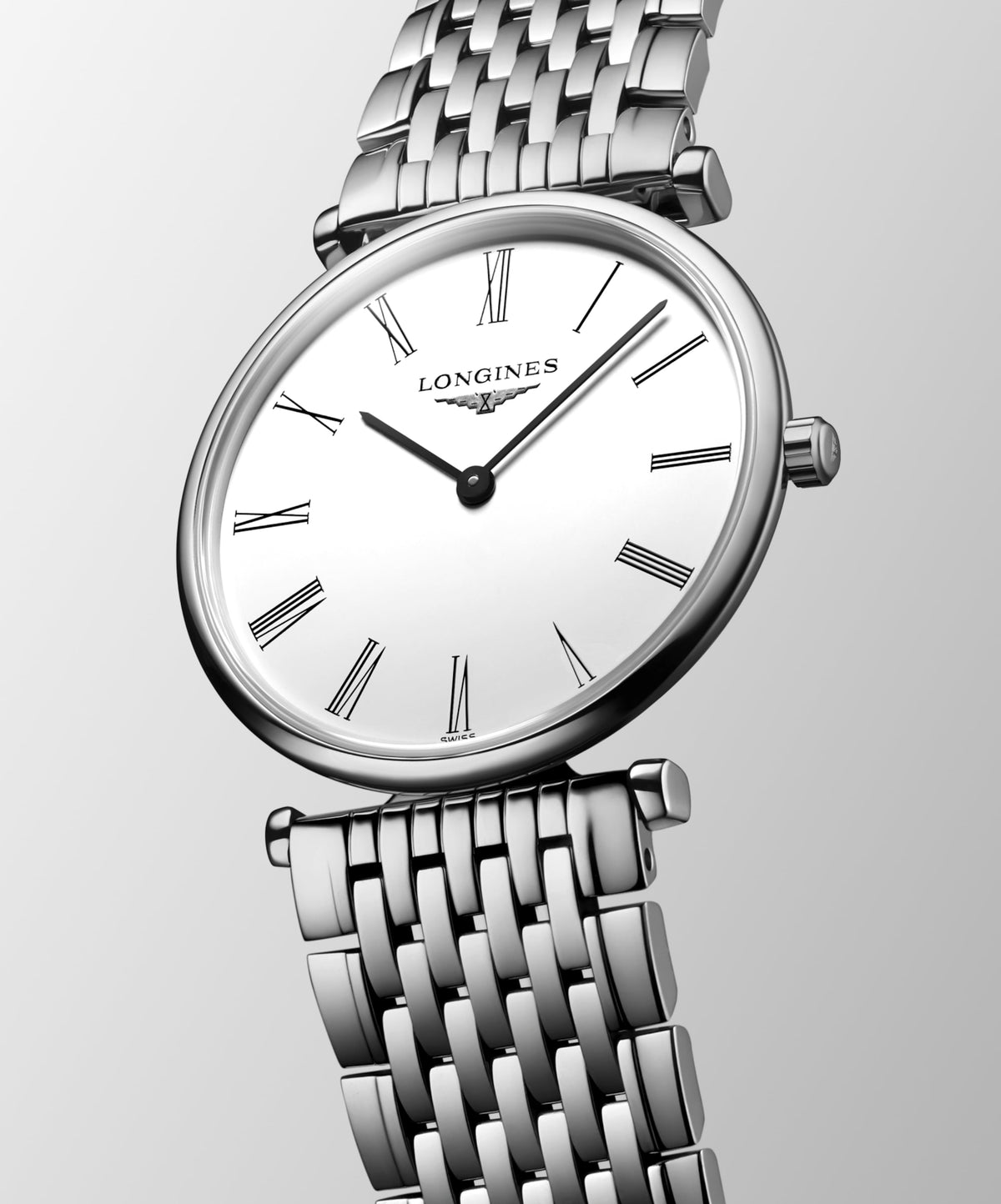 La Grande Classique De Longines 29.00 mm White Stainless steel L4512411C L4.512.4.11.C front and side view
