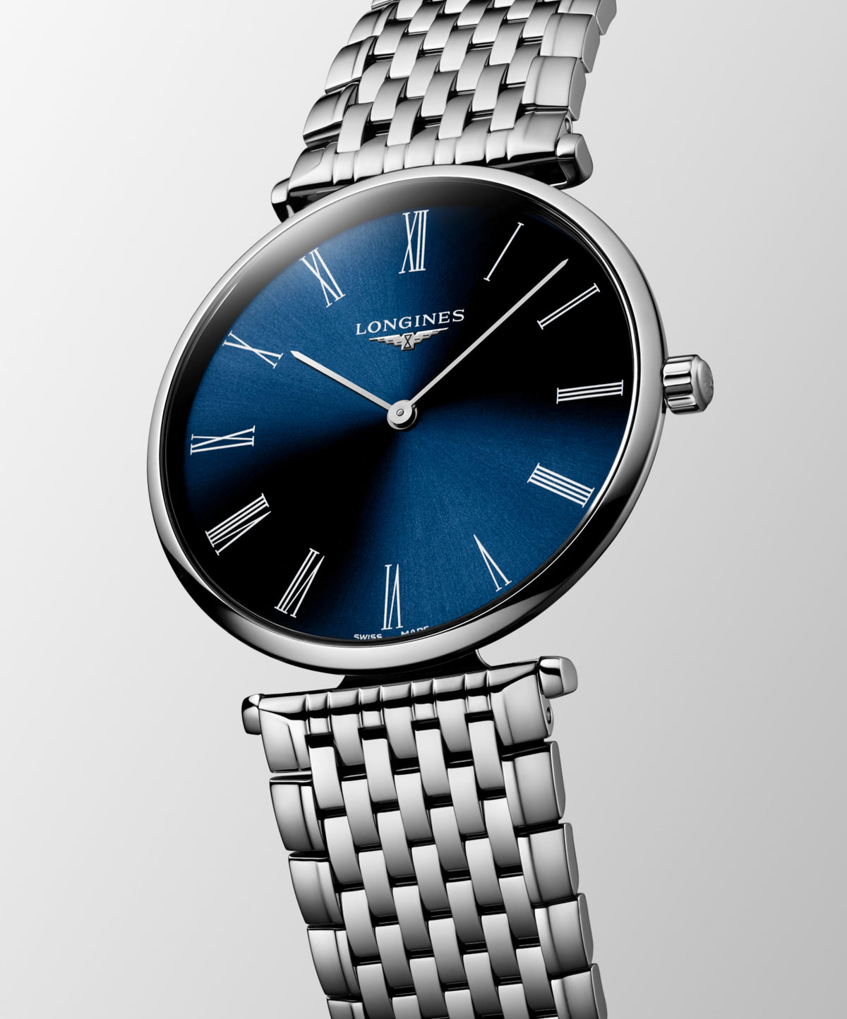 La Grande Classique De Longines 38.00 mm Sunray blue Stainless steel L4866494C L4.866.4.94.C front and side view