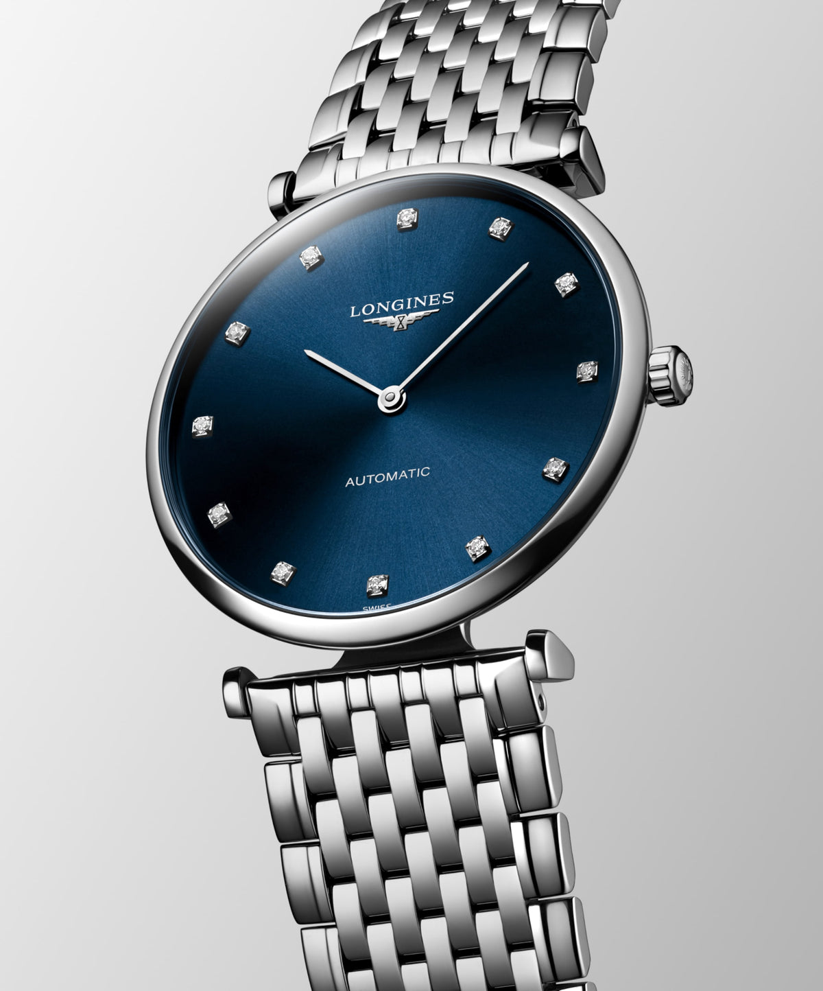La Grande Classique De Longines 36.00 mm Sunray blue Stainless steel L49084976 L4.908.4.97.6 front and side view
