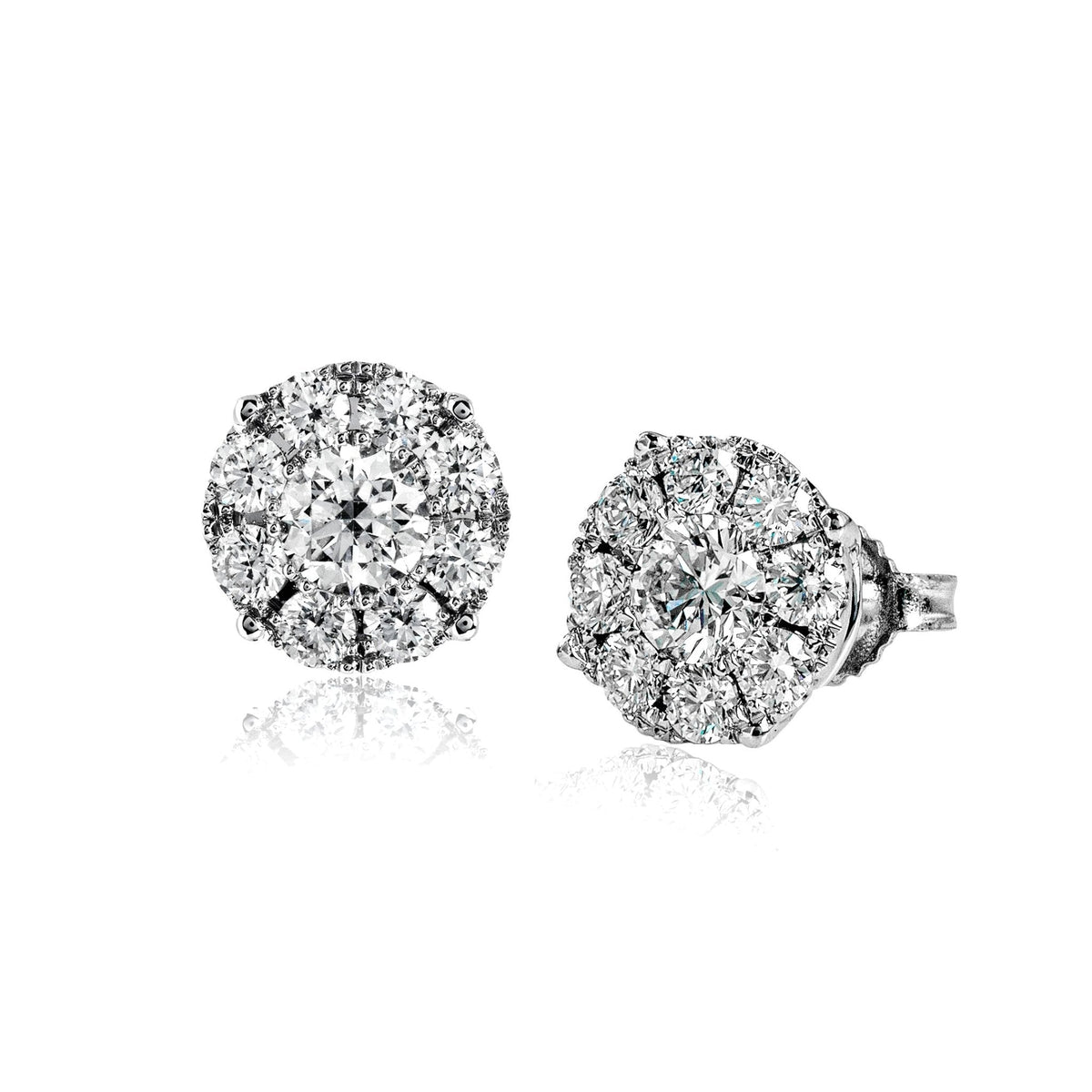 Stud Earrings in 18k Gold with Diamonds - Simon G. Jewelry