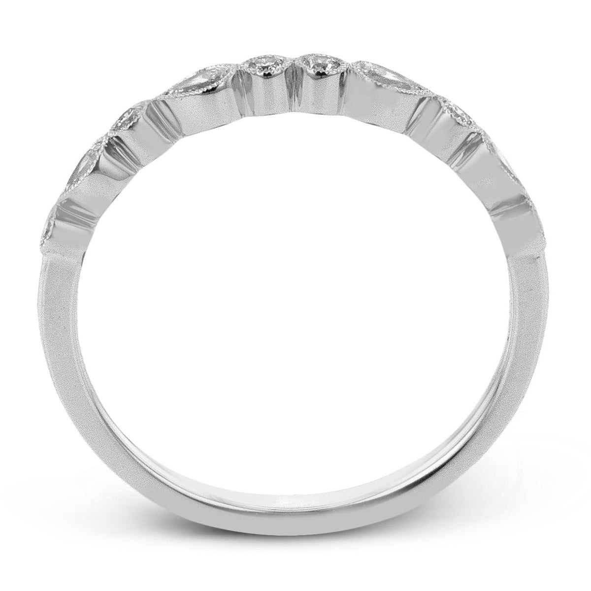 Wedding Band in 18k Gold with Diamonds - Simon G. Jewelry