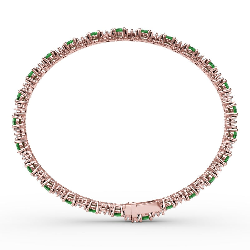 Fana Alternating Emerald and Diamond Bracelet