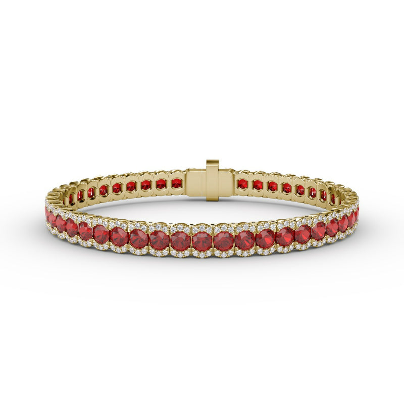 Fana Brilliant in Red Ruby and Diamond Bracelet
