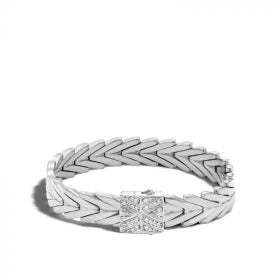 JOHN HARDY SILVER MODERN CHAIN WOMEN'S DIAMOND LINK BRACELET