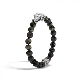 JOHN HARDY SILVER LEGENDS NAGA MEN'S GEMSTONE BEAD BRACELET
