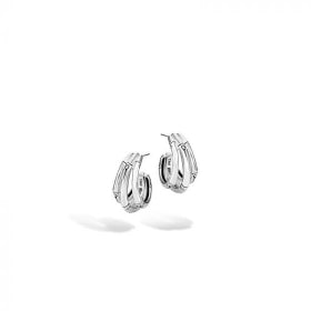 JOHN HARDY SILVER BAMBOO WOMEN'S J HOOP EARRINGS