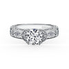 Kirk Kara DAHLIA Diamond Engagement Rings 18k Gold White 10DR .12 2MD .15 DIAMOND MARQ RING