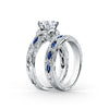 Kirk Kara DAHLIA Diamond Engagement Rings 18k Gold White 10DR .12 2 MARQ BLUE SAPP RING