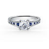 Kirk Kara STELLA Diamond Engagement Rings 18k Gold White 8DR .08 8 BLUE SAPP CHANNEL RING