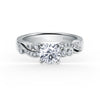 Kirk Kara ANGELIQUE Diamond Engagement Rings 18k Gold White 18DR 0.11 SWIRL PEG HEAD RING