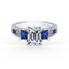 Kirk Kara CHARLOTTE 3 Stone Engagement Rings 18k Gold White 16DR .09 2DR .02 2SB 2SE 3-STONE RING