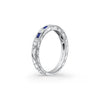 Kirk Kara CHARLOTTE Gemstone Wedding Bands 18k Gold White 16DR 0.03 4 BLUE SAPP ENGRAVED WEDDING BAND