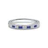 Kirk Kara CHARLOTTE Gemstone Wedding Bands 18k Gold White 16DR 0.03 4 BLUE SAPP ENGRAVED WEDDING BAND