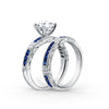 Kirk Kara CHARLOTTE Diamond Engagement Rings 18k Gold White 8DR .03 10 BLUE SAP CHANNEL RING