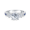 Kirk Kara CHARLOTTE 3 Stone Engagement Rings 18k Gold White 12DR 0.37 8 BLUE SAPP 3-STONE CHANNEL RING
