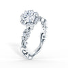 Kirk Kara ANGELIQUE floral Engagement Rings 18k Gold White 38DR 0.23 FLORAL HALO RING
