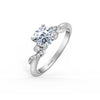 Kirk Kara ANGELIQUE Diamond Engagement Rings 18k Gold White 10DR 0.11CT PEG HEAD RING