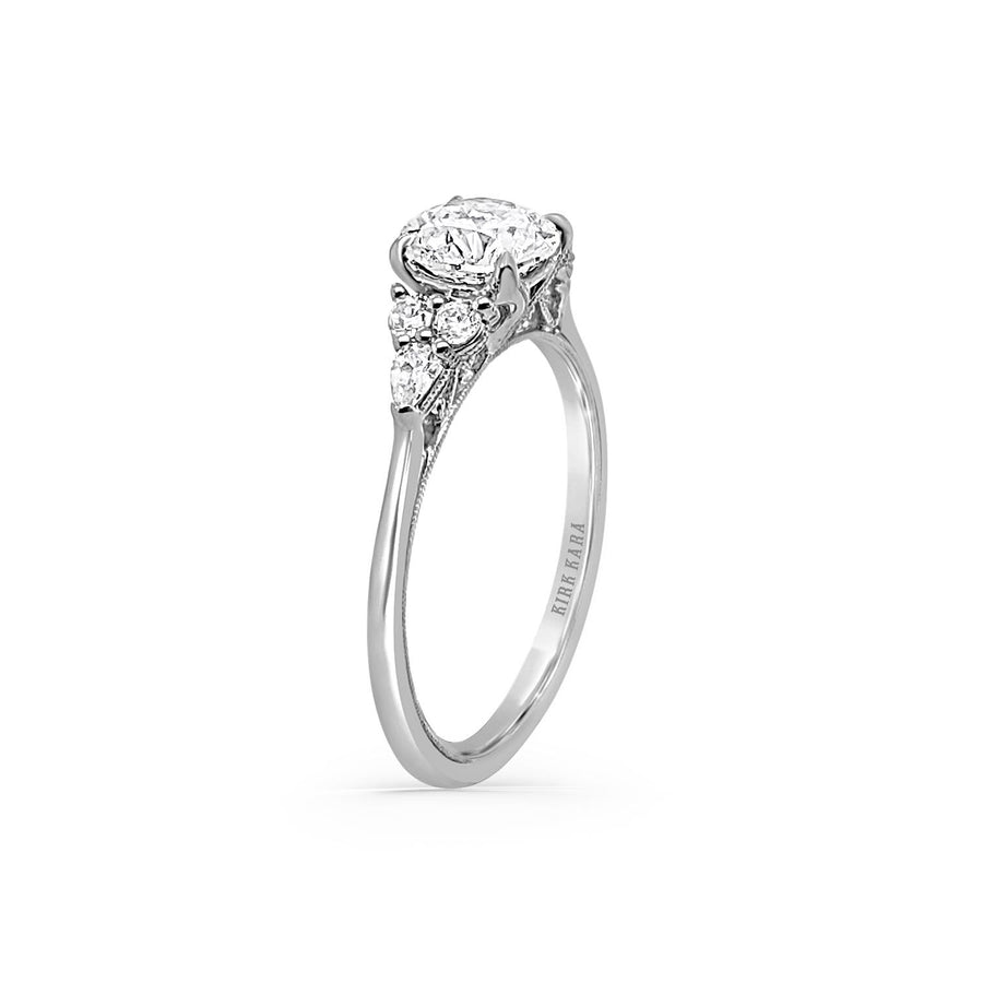 Kirk Kara STELLA Diamond Engagement Rings 18k Gold White 4DR .14 2 D.PEARS 0.10CT DIAMOND RING