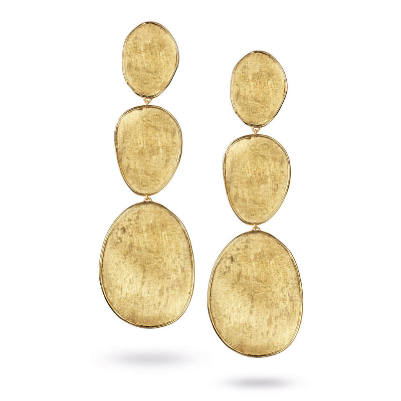 Marco Bicego Lunaria Collection 18K Yellow Gold Large Triple Drop Earrings