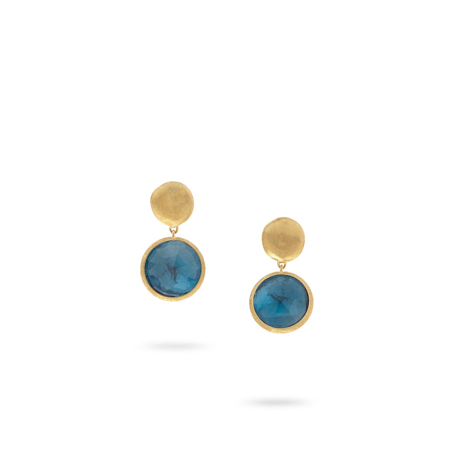Marco Bicego Jaipur Collection 18K Yellow Gold London Blue Topaz Drop Earrings