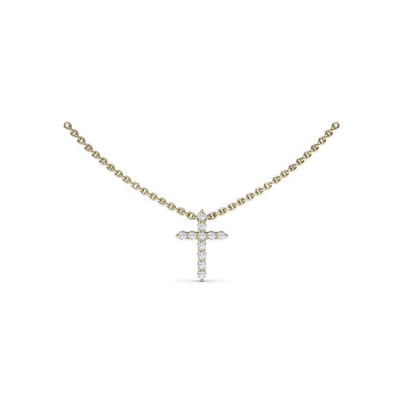 Fana Diamond Prong Cross Necklace