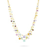Marco Bicego Paradise Collection 18K Yellow Gold Mixed Gemstone Graduated Three Strand Necklace