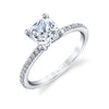 Cushion Cut Classic Engagement Ring - Adorlee 14k Gold White